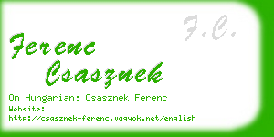 ferenc csasznek business card